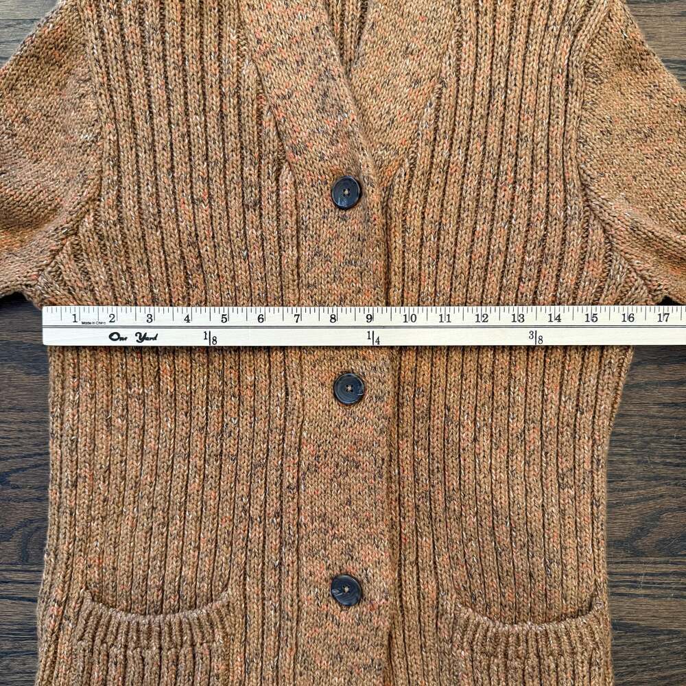 prAna Cardigan Womens Medium Brown Sweater Hood Ribbed Knitted Tunic Cottagecore - Picture 4 of 6